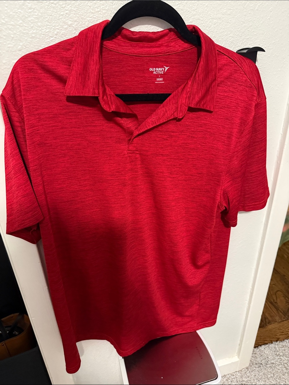 Old Navy Red Heather Active Polo Shirt